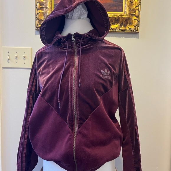 ADIDAS Velour full zip jacket XS - Picture 5 of 9